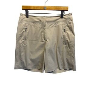 Tail Tech Performance Golf Shorts Zipper Pockets Tan Size 10